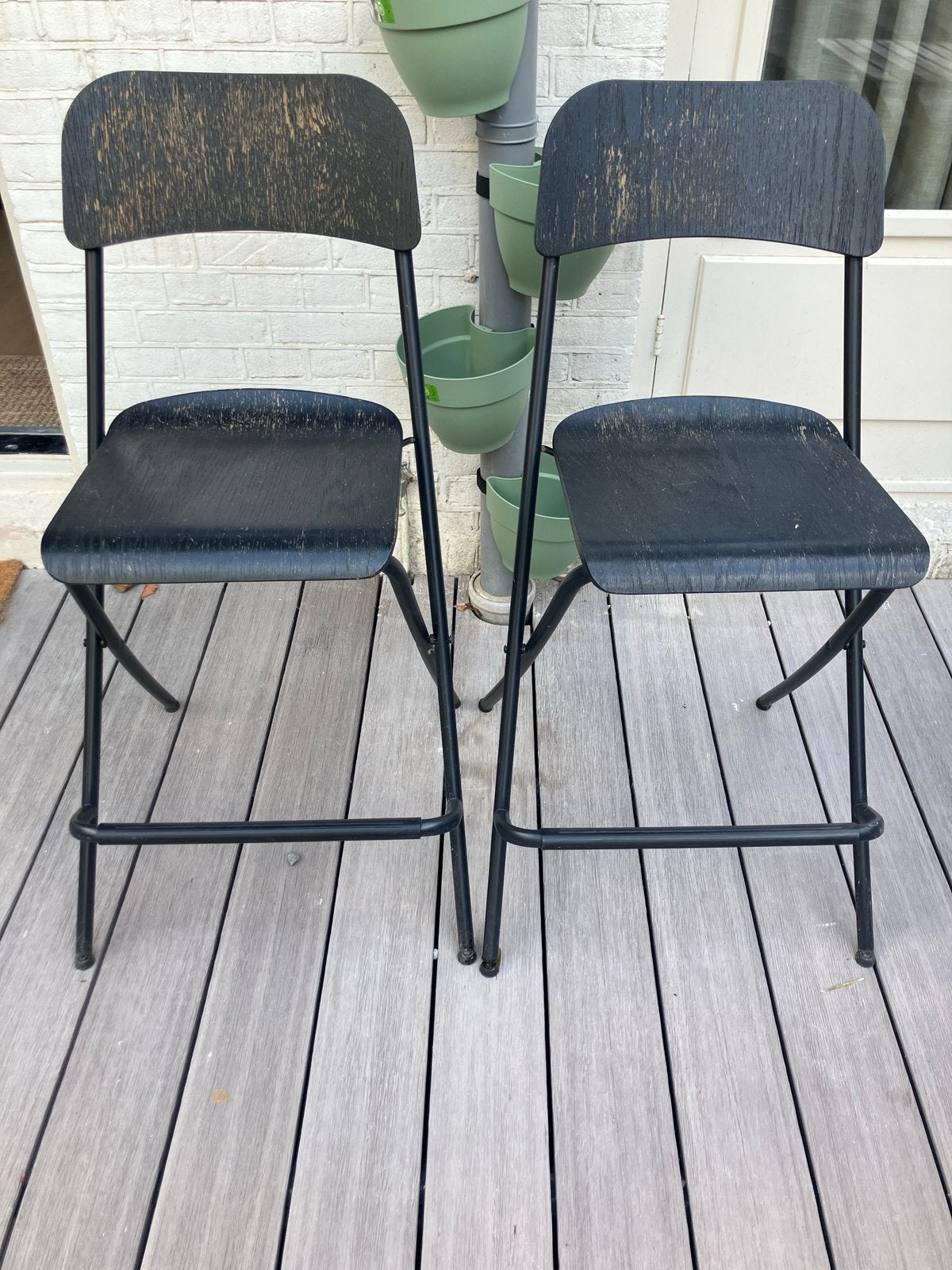 2x barkruk franklin ikea zwart, Ophalen, Gebruikt, Twee