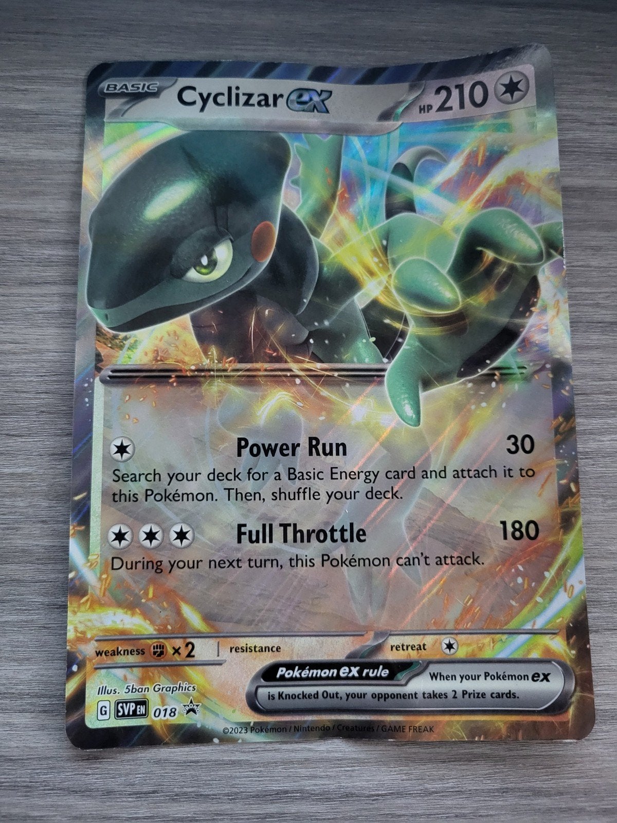 Grote Pokémon Cyclizar ex SVP EN 018 - Gebruikt, Ophalen of Verzenden, Gebruikt, Losse kaart