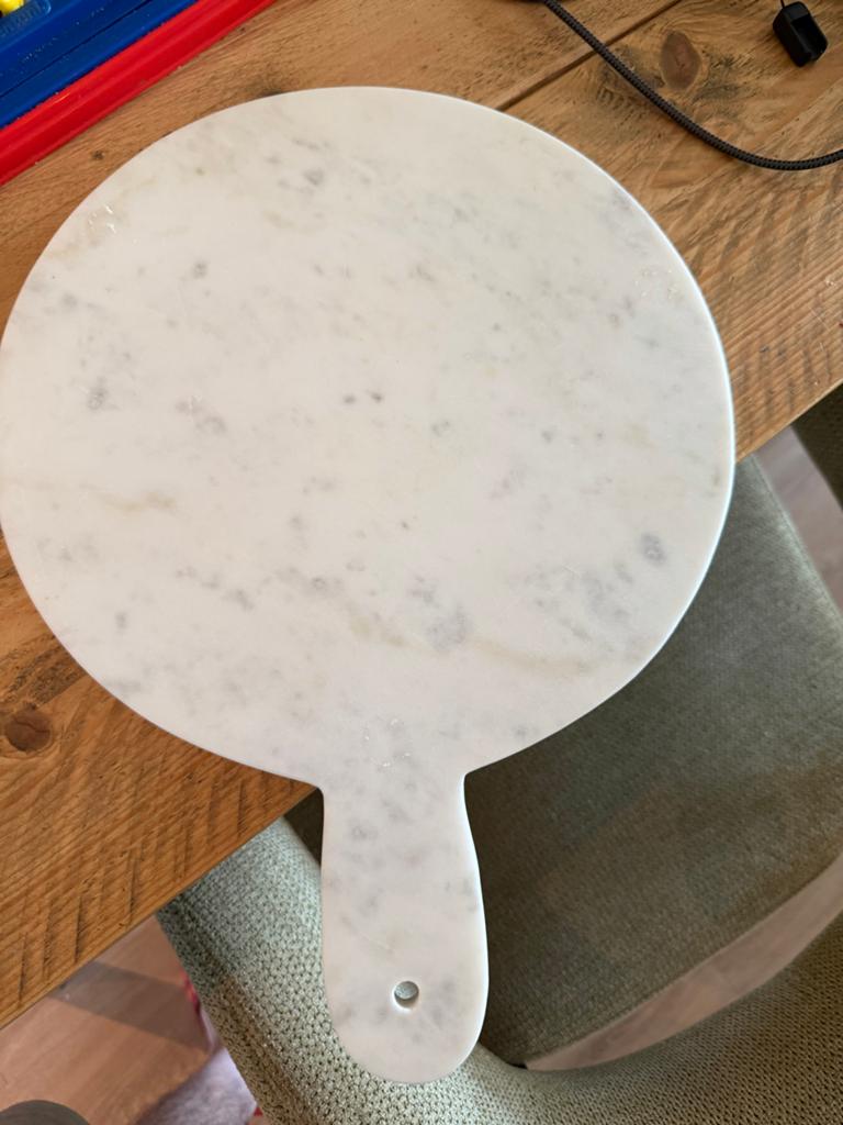 Marmeren Dienblad - Rond met Handvat, Huis en Inrichting, Woonaccessoires | Dienbladen, Ophalen of Verzenden, Gebruikt, Rond, Overige materialen