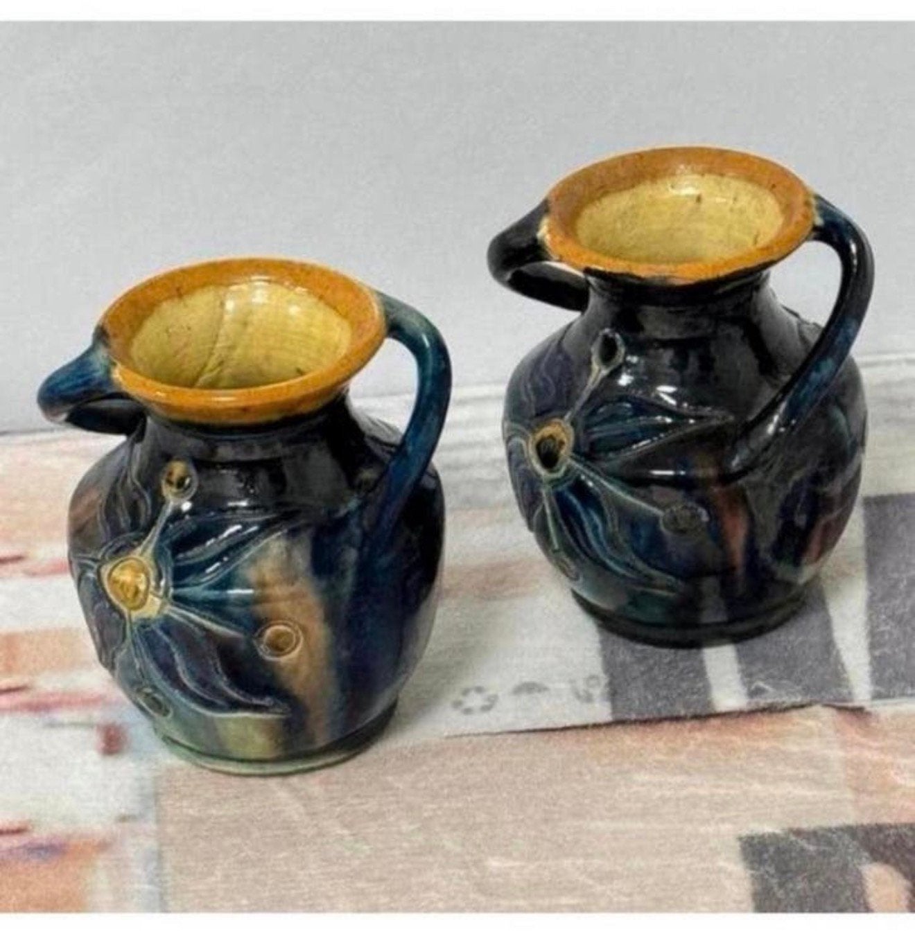 2x Vintage Belgische Vlaamse Tourhout Pottery vaas vazen, Ophalen of Verzenden