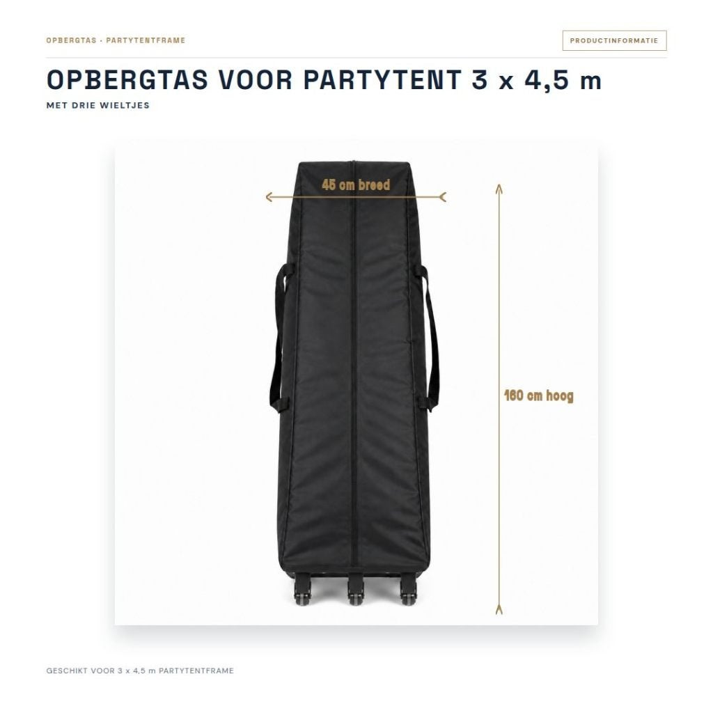 Foto 2 van Opbergtas Partytent 3x4,5m met Wieltjes – Stevige opbergtas