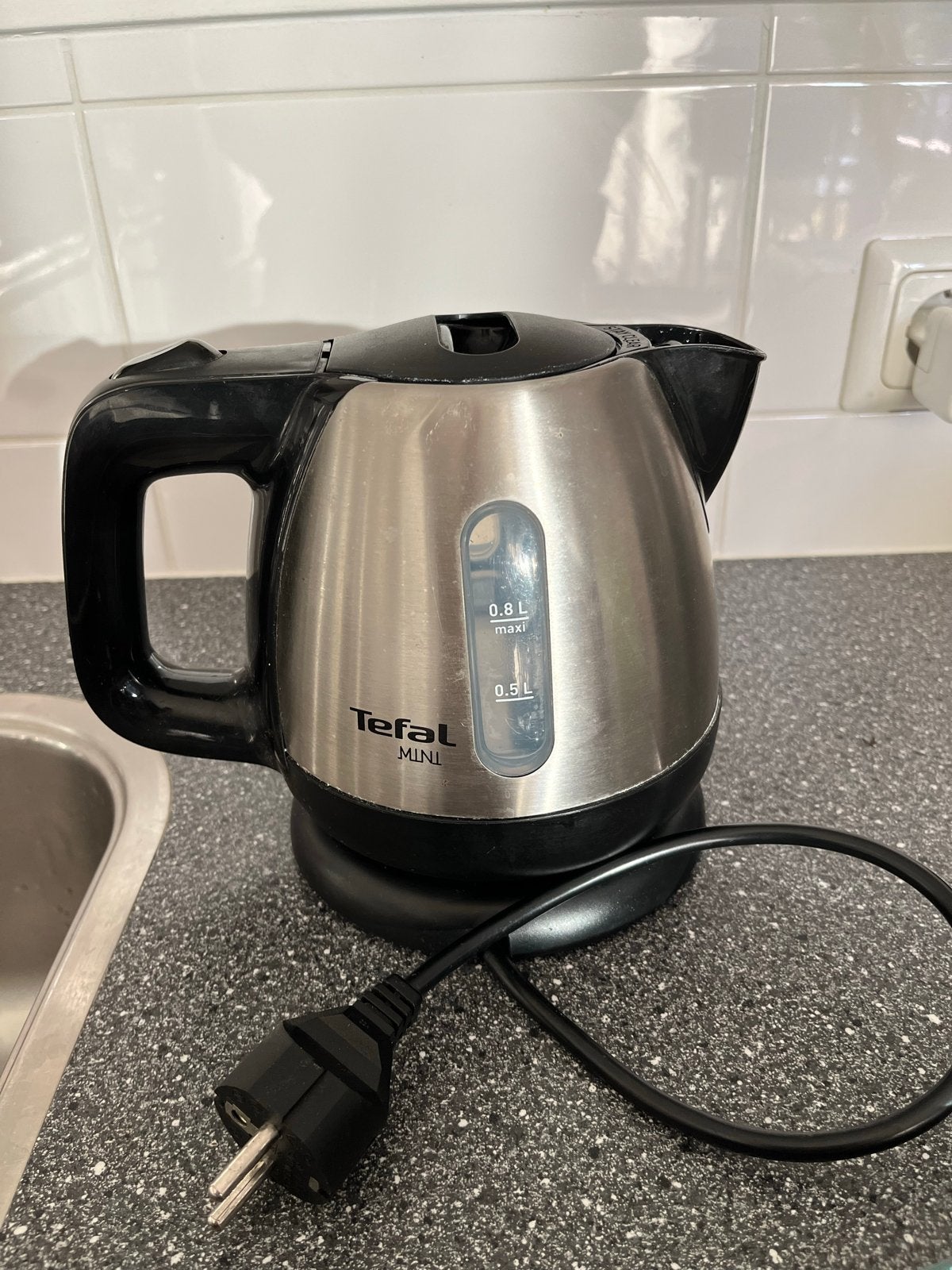 Tefal Mini Waterkoker - Compact en Functioneel, Minder dan 1 liter, Ophalen, Gebruikt, Rvs
