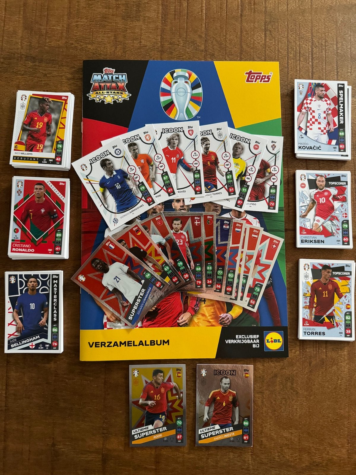 Topps Lidl Euro 2024 complete set 108 kaarten + NL album, Ophalen of Verzenden, Nieuw, Buitenlandse clubs, Spelerskaart