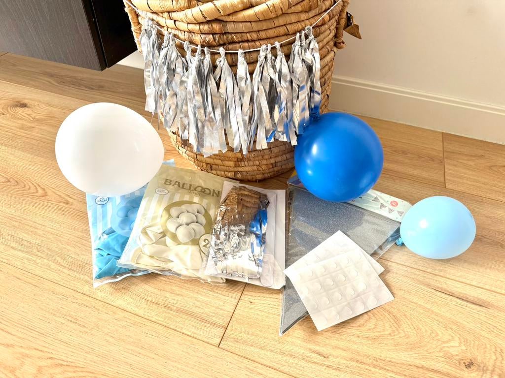 Babyshower Decoratie Box Compleet pakket incl. backdrop, Ophalen of Verzenden, Nieuw, Versiering, Geboorte of Huwelijk