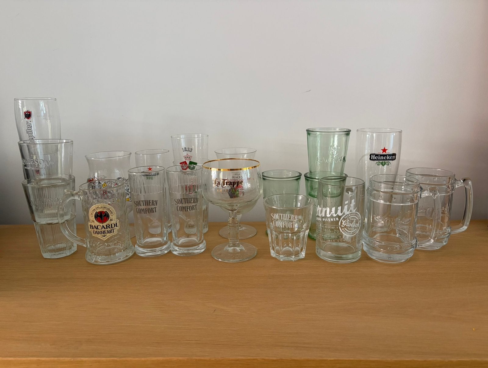 Diverse merk glazen - 21 stuks | GRATIS, Ophalen, Zo goed als nieuw, Bierglas
