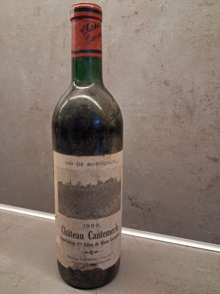 Château Cantemerle 1966 (Côtes de Blaye), Verzamelen, Frankrijk, Nieuw, Ophalen of Verzenden, Rode wijn