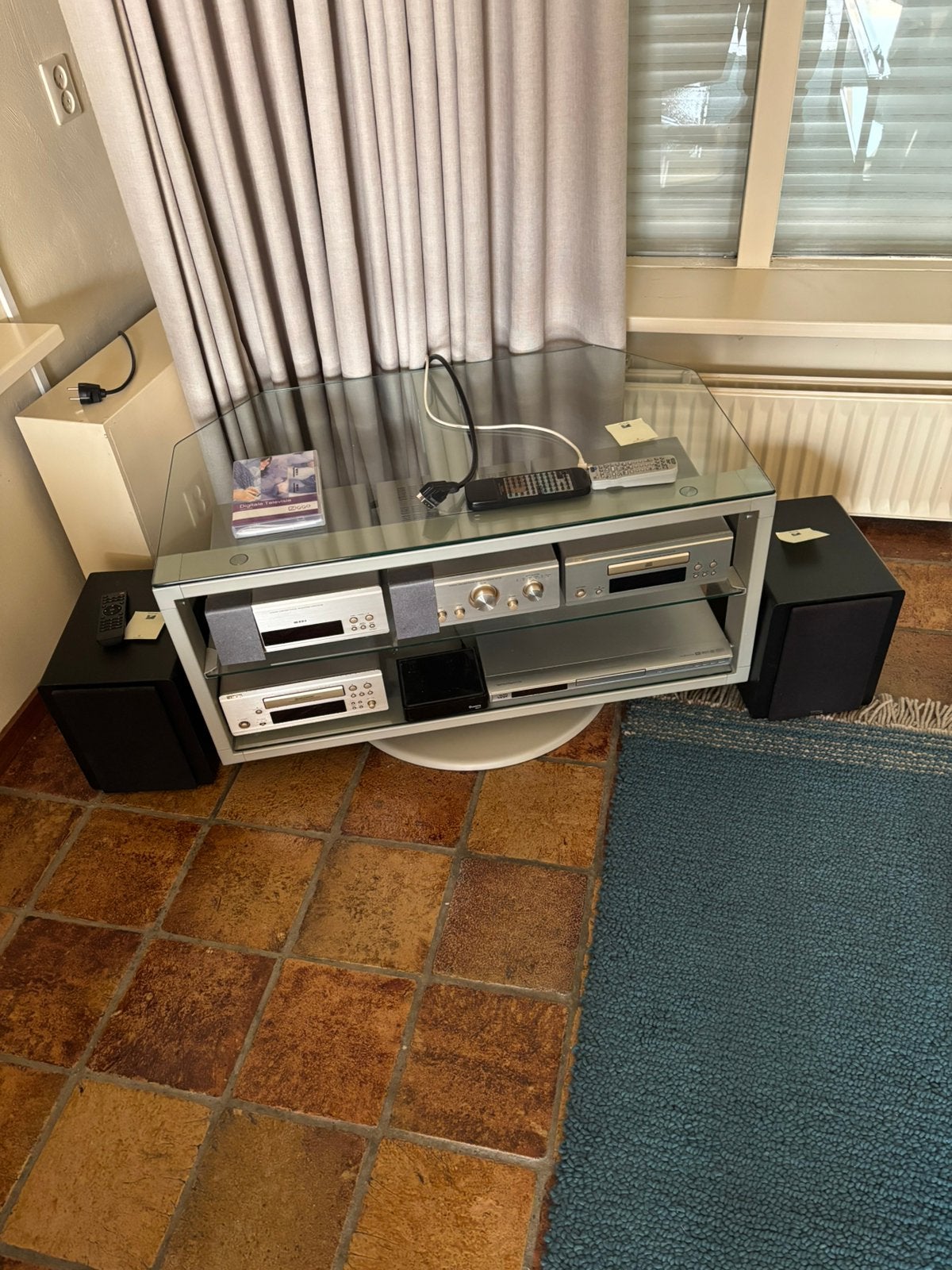 Denon en JVC Stereo Set met Speakers en Meubel, Ophalen, Gebruikt, Cassettedeck, Denon