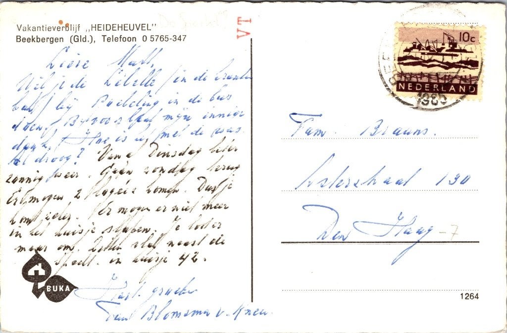Beekbergen vakantiehuisjes - 12 ansichtkaarten, Verzenden, 1960 tot 1980, Gelopen, Gelderland