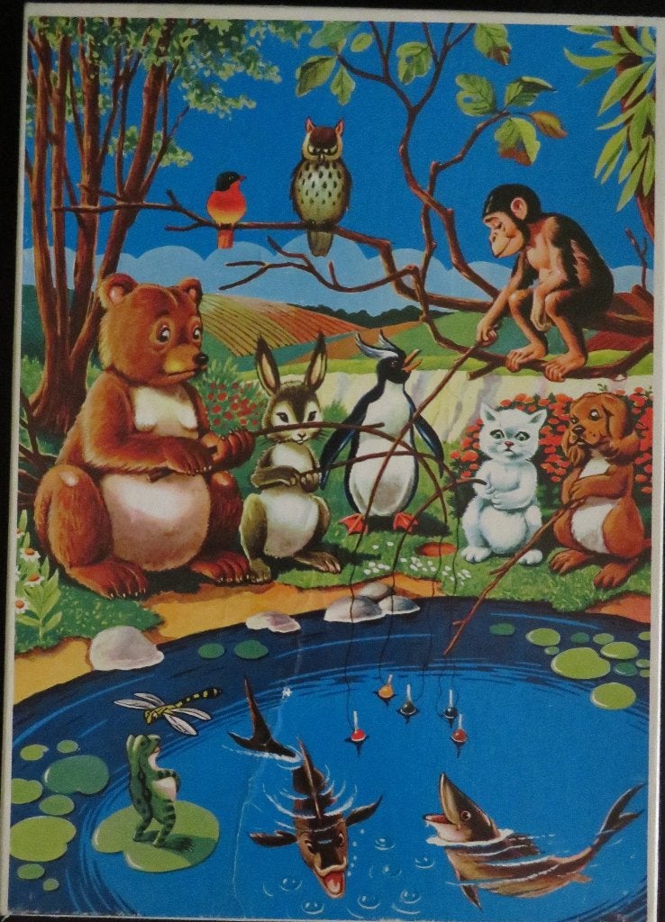 Jolita-puzzle – dieren vissen in de vijver, Ophalen of Verzenden, Meer dan 50 stukjes, Gebruikt
