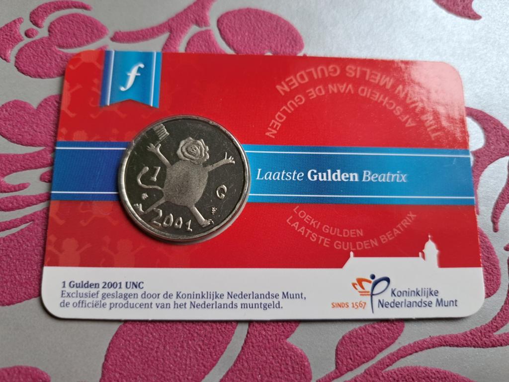 Coincard Laatste Gulden Leeuw 2001, Ophalen of Verzenden, Koningin Beatrix, 1 gulden