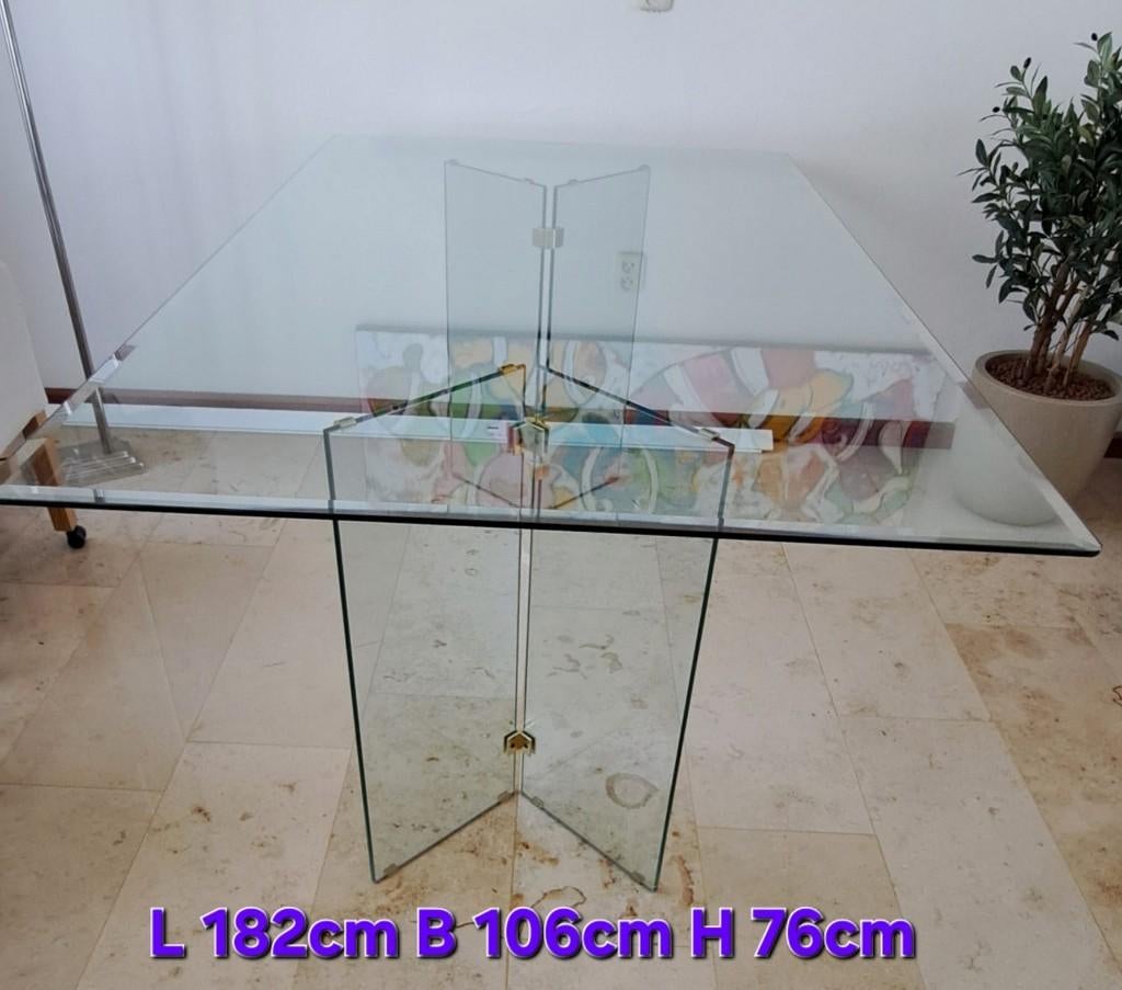 Gratis eettafel, Huis en Inrichting, Ophalen, Gebruikt, 100 tot 150 cm, Glas