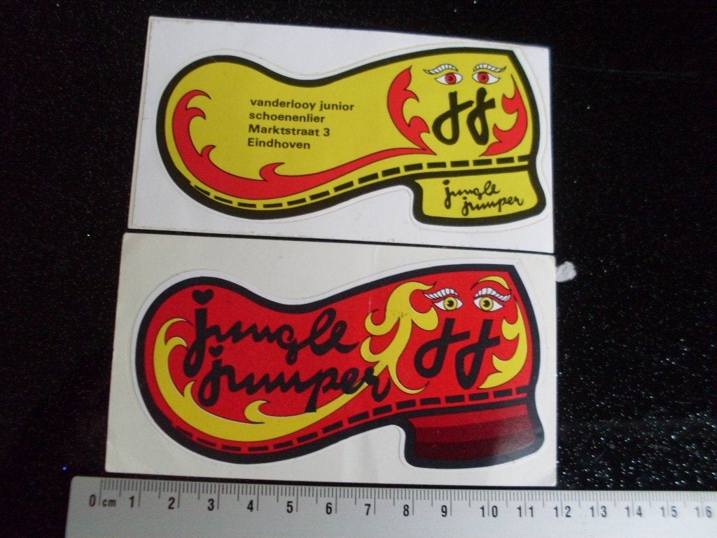 2x sticker Jungle Jumper logo JJ schoenen shoes vanderlooy, Verzenden, Zo goed als nieuw, Merk