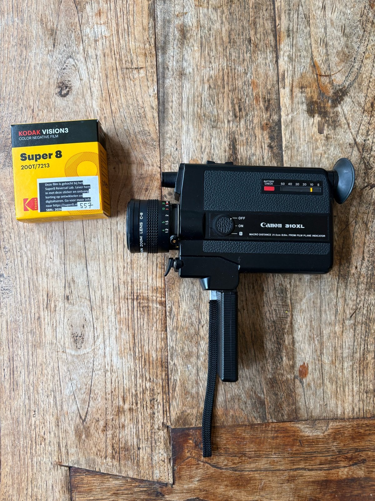 Canon 310XL Super8 camera met 2 Vision3 200T cassettes, Ophalen, Canon, Overige soorten, Zo goed als nieuw