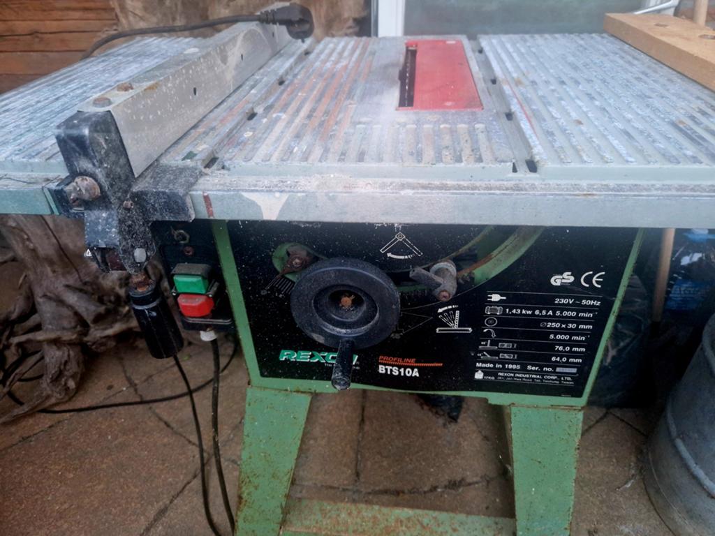Rexon BTS10A Tafelzaag - Krachtige Cirkelzaag, Gebruikt, 70 mm of meer, Ophalen of Verzenden, 1200 watt of meer