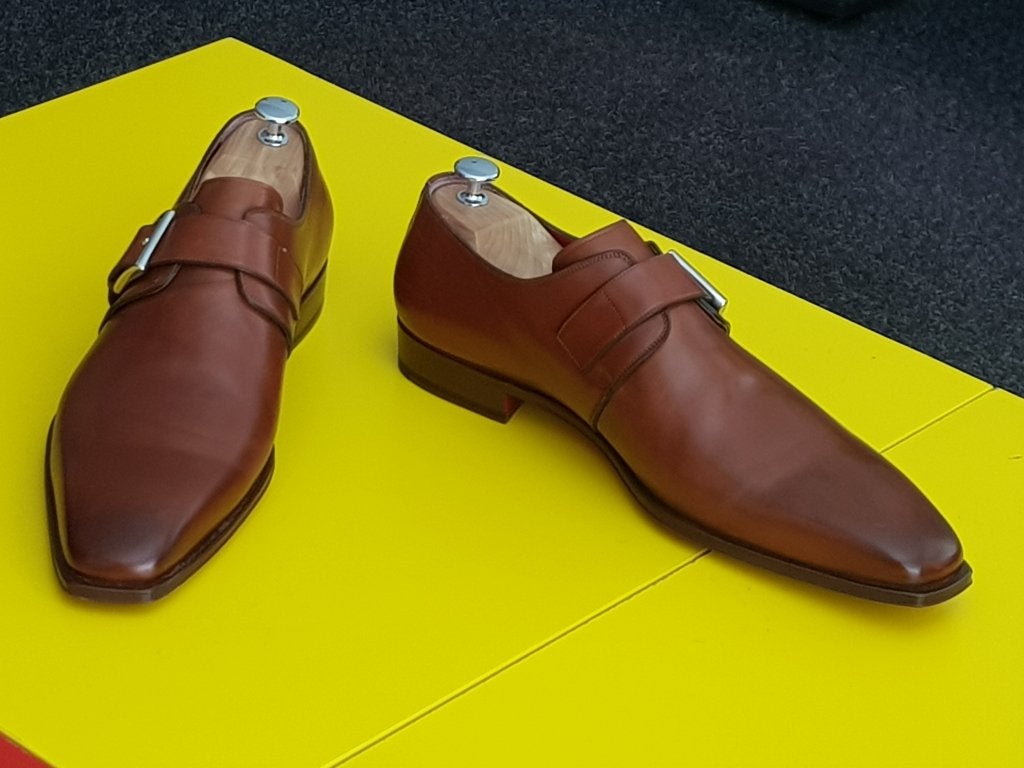 Nieuw Santoni Oger  gesp schoenen met bruine kleur maat 11, Ophalen, Bruin, Nieuw, Gespschoenen