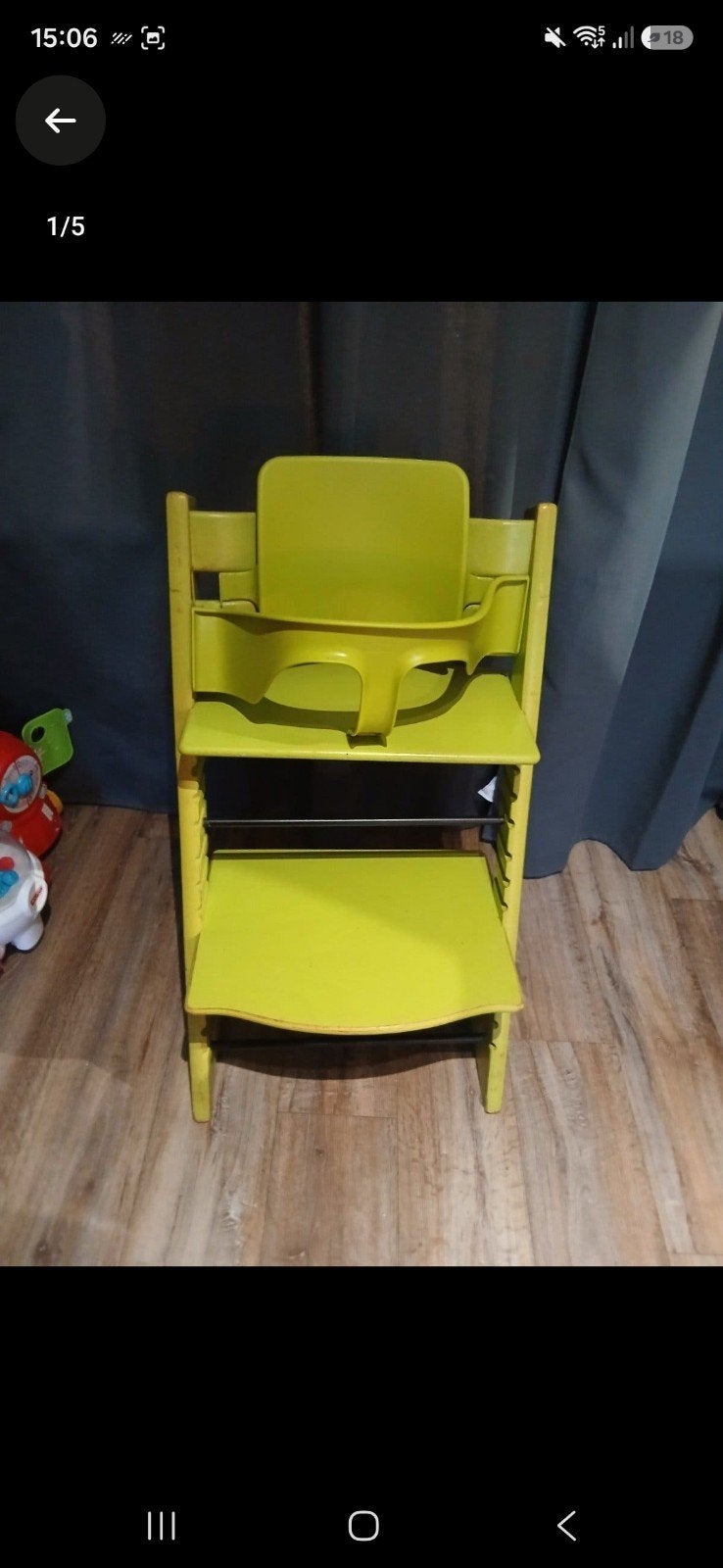 Stokke Tripp Trapp stoel met babyset - origineele kleur, Ophalen of Verzenden, Gebruikt, Meegroeistoel, Aanschuifbaar