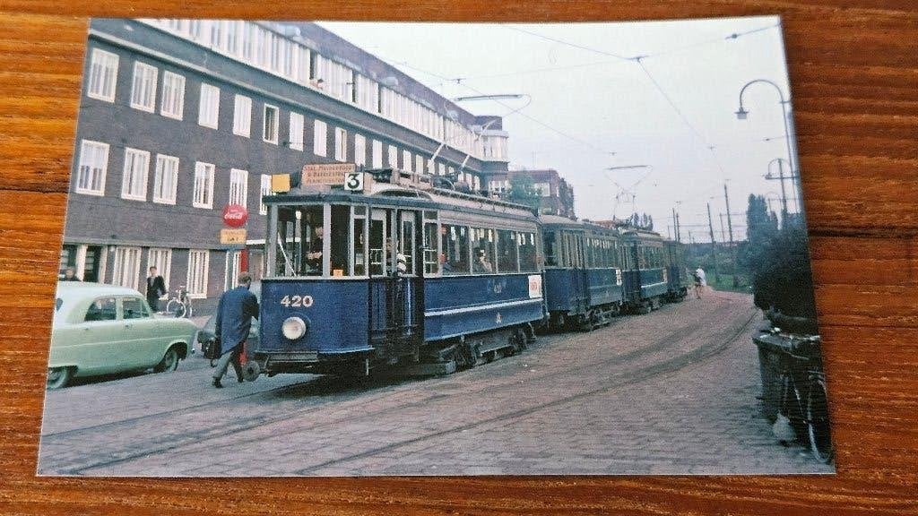 Foto TRAM GVB Amsterdam 420 Muiderpoortstation, Verzenden, Gebruikt, Tram, Overige typen
