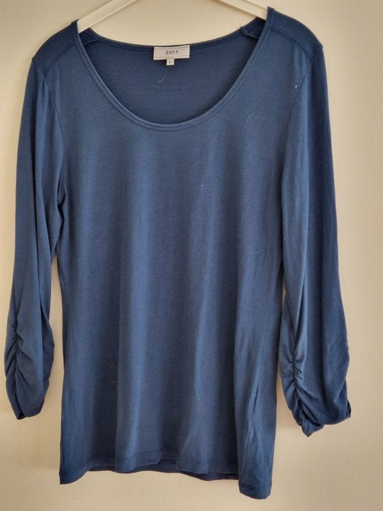 Anna shirt blauw, maat L, Maat 42/44 (L), Ophalen of Verzenden, Zo goed als nieuw, Lange mouw