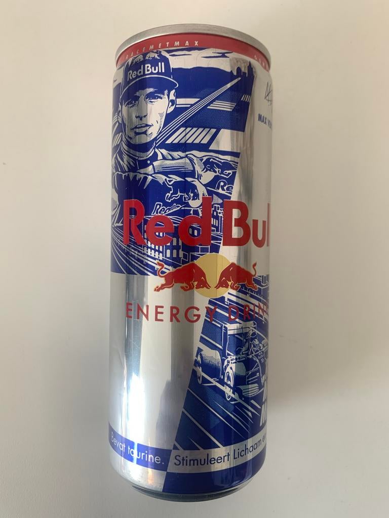 Red Bull Max Verstappen blikje, editie 1, leeg blikje., Verzamelen, Automerken, Motoren en Formule 1, Ophalen of Verzenden, Gebruikt