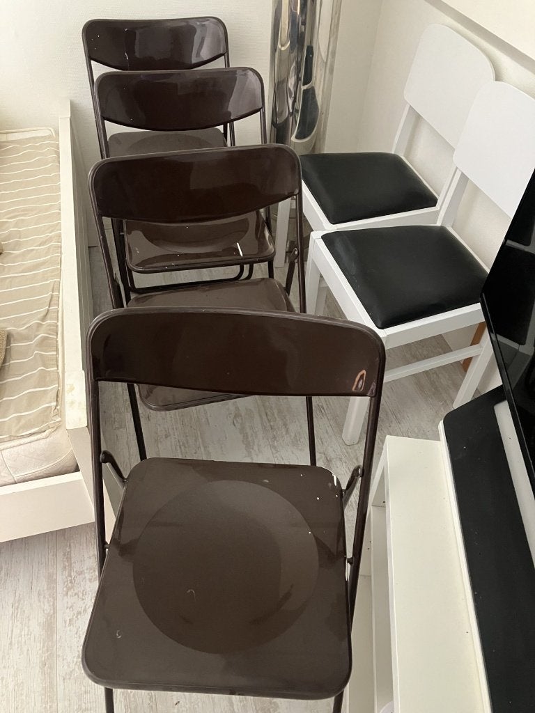 klapstoelen ,3 stuks ,bruin, Ophalen, Gebruikt, Bruin, Vijf, Zes of meer stoelen