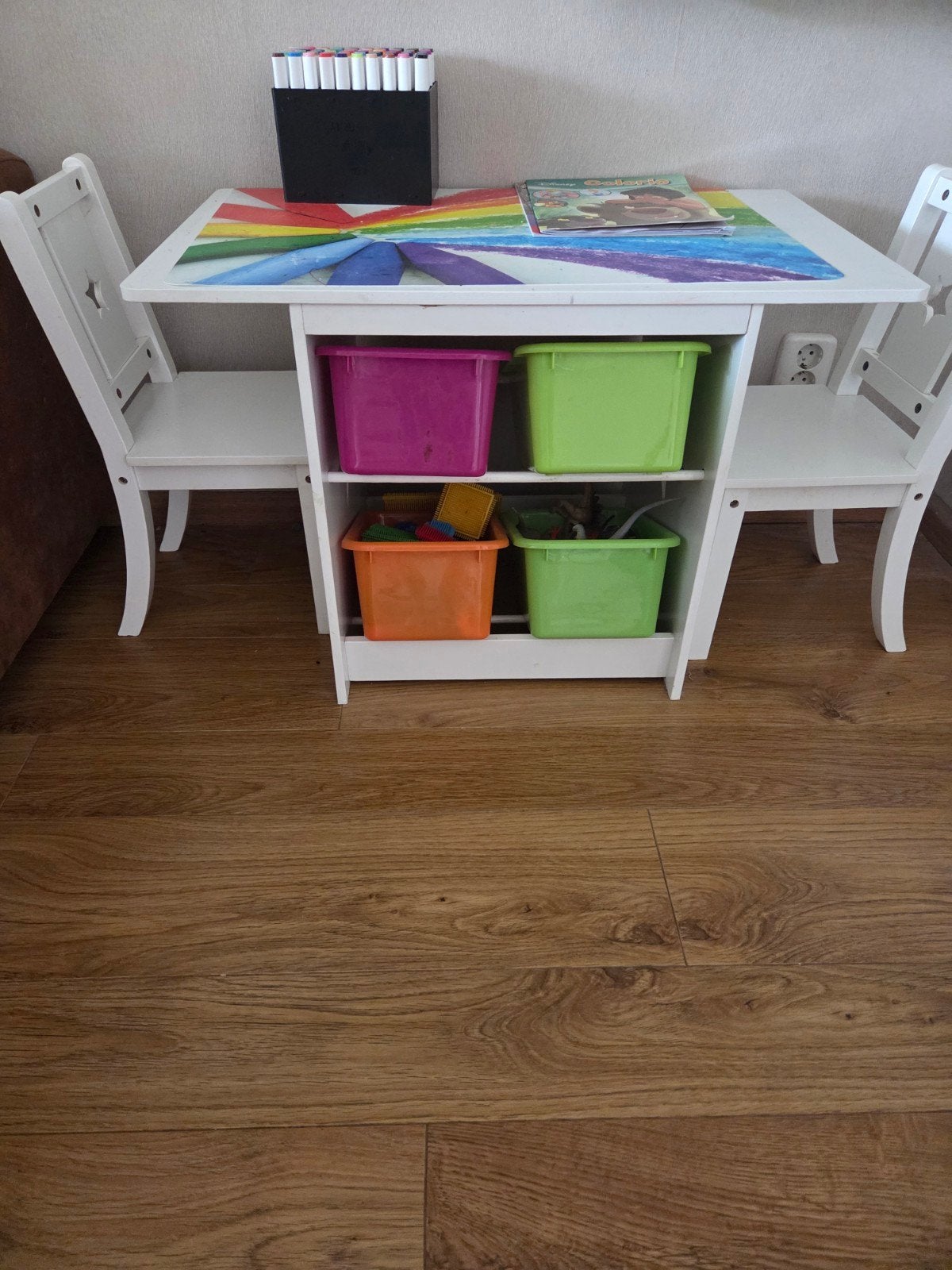 Kinderbureau met stoelen en opbergruimte, Ophalen of Verzenden