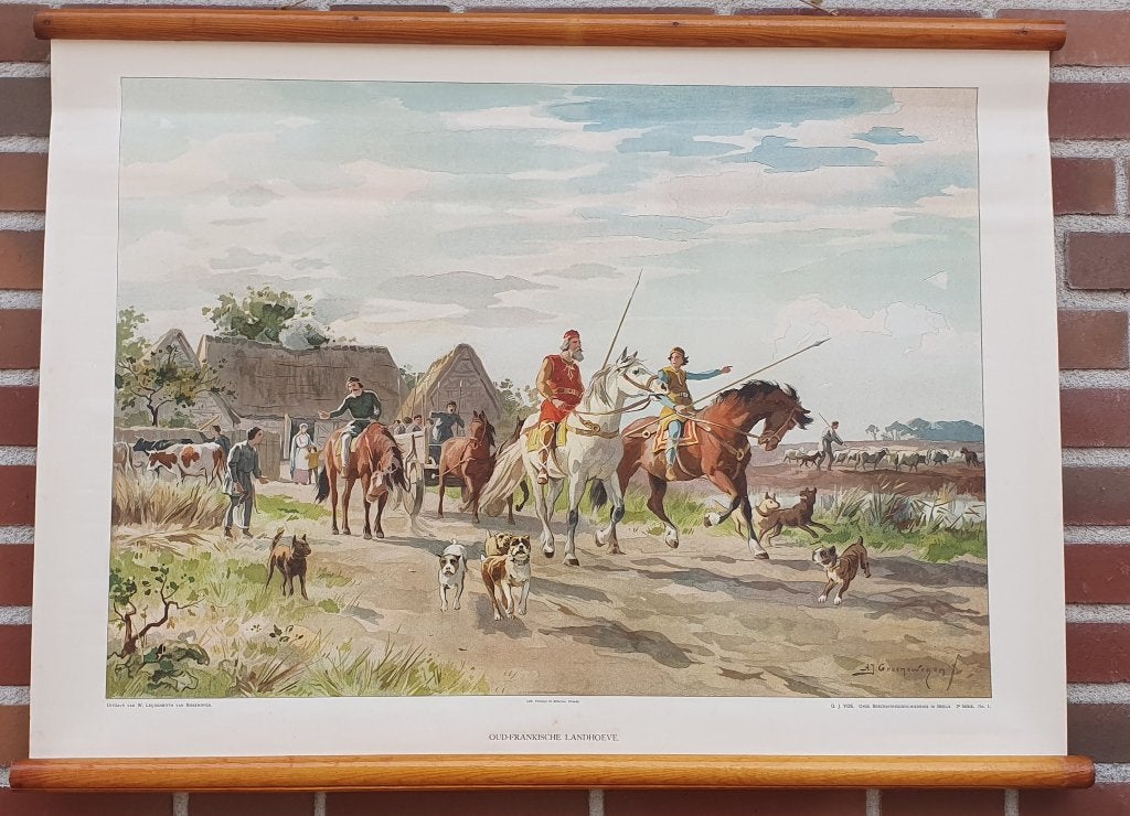 Schoolplaat Oud-Frankische landhoeve, Ophalen, Geschiedenis