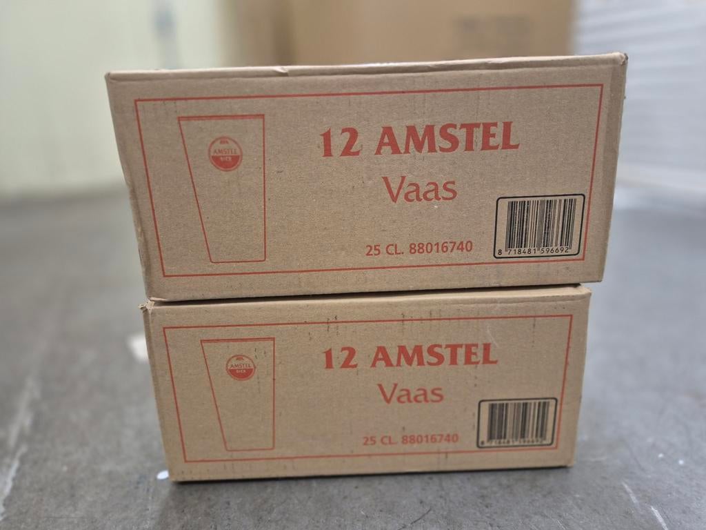 Amstel Vaas bierglazen, 12 stuks, Ophalen of Verzenden