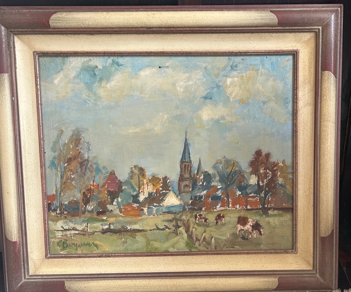Buyrman' of 'Buynman : landelijk tafereel (80*60), Antiek en Kunst, Ophalen of Verzenden