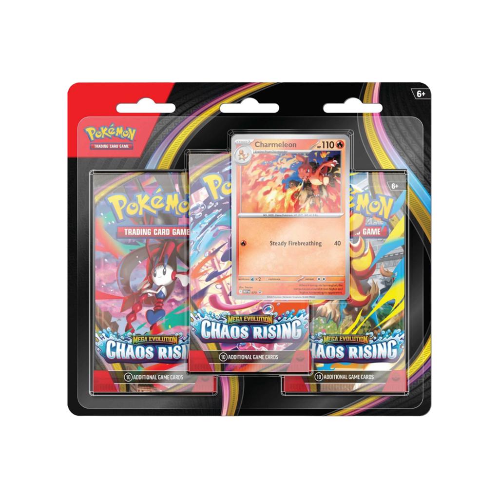 Pokémon Chaos Rising 3 pack blister., Ophalen of Verzenden, Nieuw, Booster, Foil