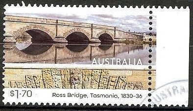 611 Australië 2025 Convict Bridges met velrand, Verzenden, Gestempeld