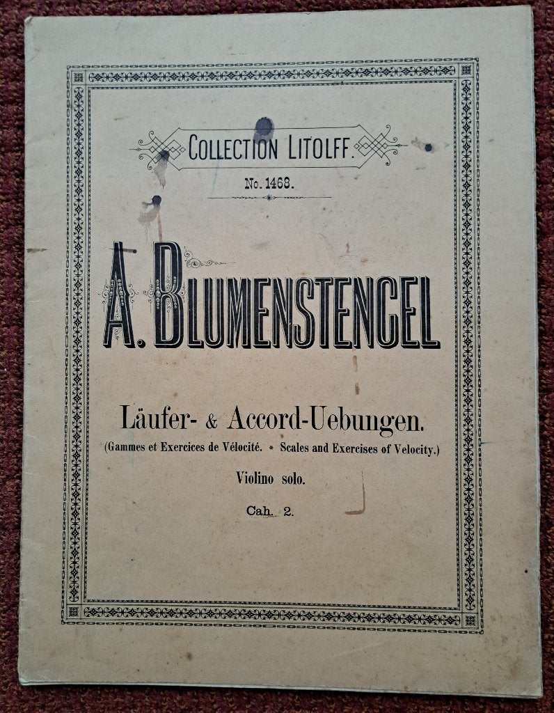 A.BLUMENSTENGEL - No 1468 Laufer- & Accord-uebungen, Gebruikt, Overige genres, Overige soorten, Ophalen of Verzenden