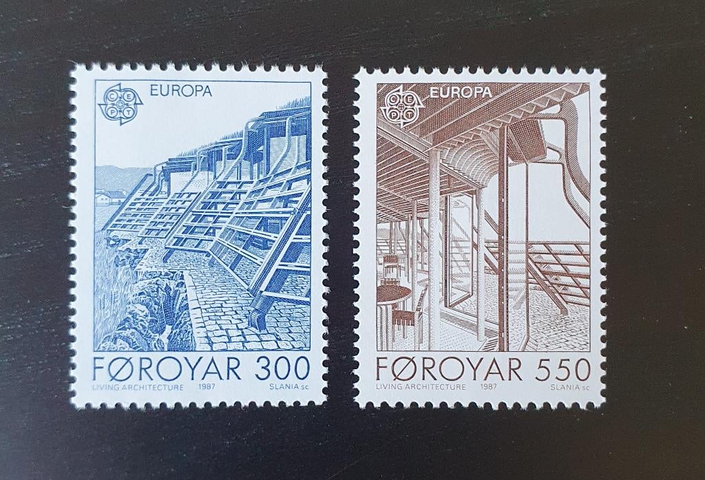 Faeroer 1987 Europa CEPT Architectuur Michel 149-150 pf, Verzenden, Denemarken, Postfris