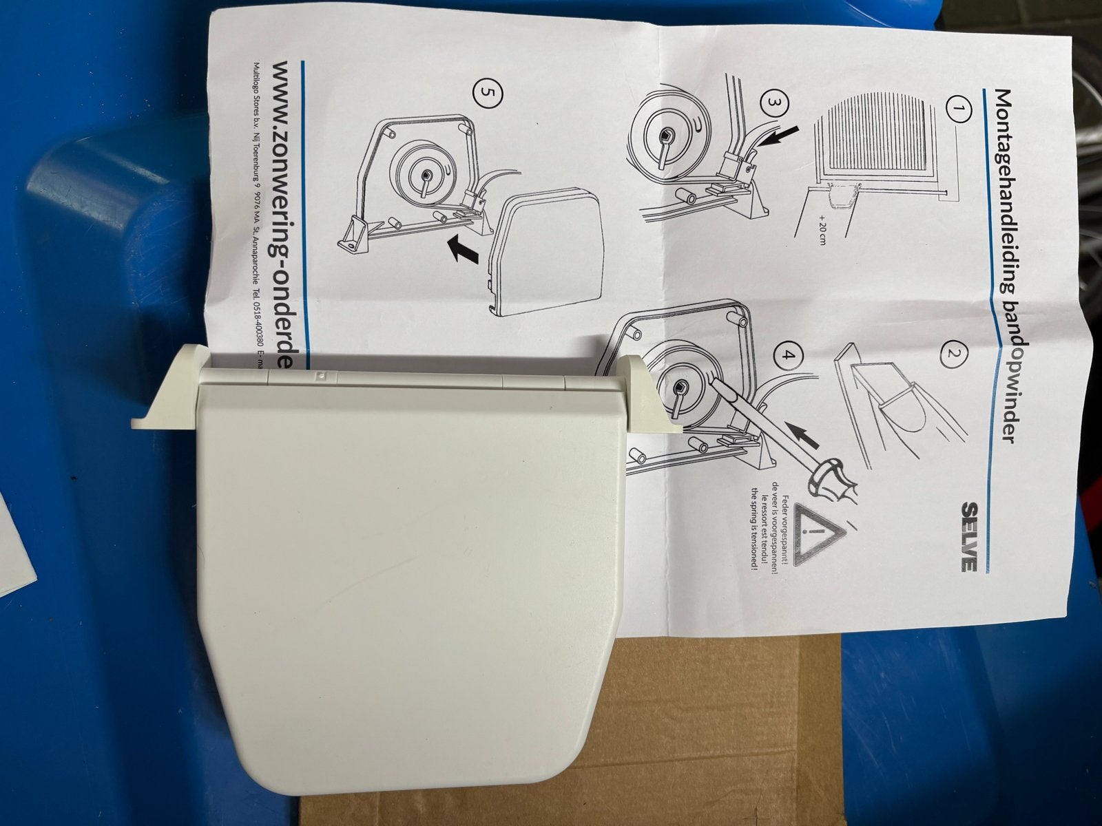 Nieuwe bandopwinder voor rolluik of zonwering, Doe-het-zelf en Verbouw, Ophalen of Verzenden, Nieuw, Wit, Minder dan 100 cm