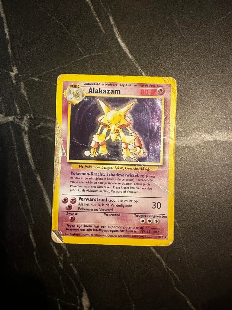 Alakazam [Holo] [NL] #1/102, Ophalen of Verzenden, Gebruikt, Losse kaart