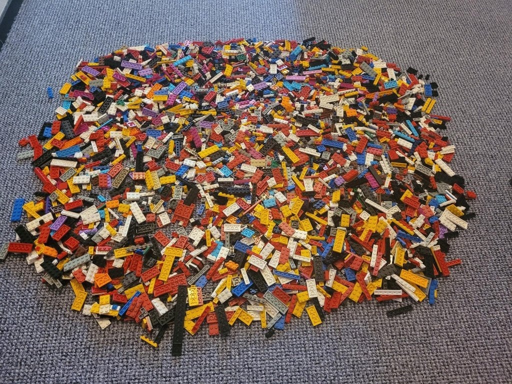 Partij Z5=2,5 Kilo Lego plaatjes gemengd, Lego, Lego, Gebruikt, Lego