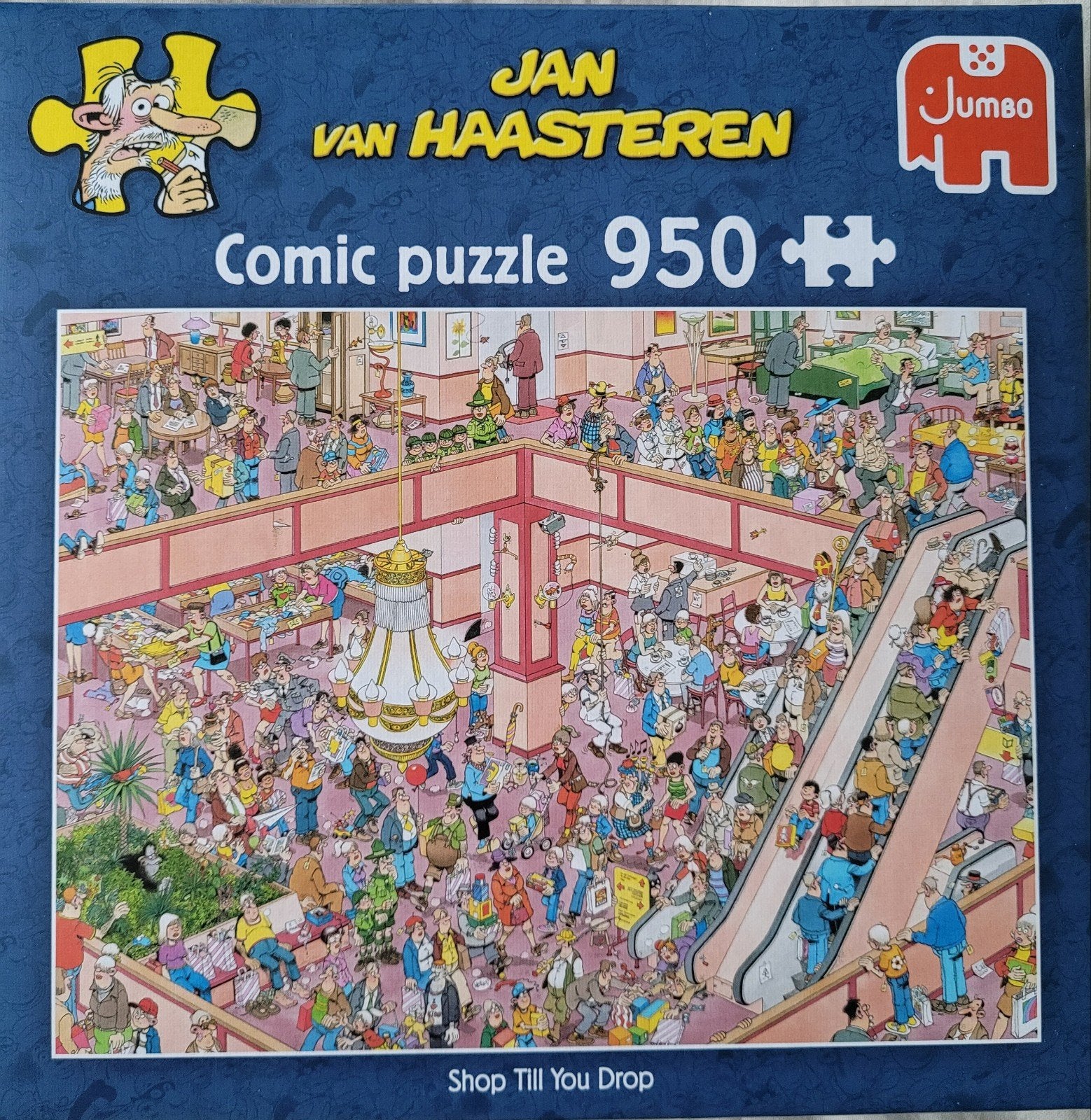 Jan van Haasteren puzzel,  Shop till you drop,  950 stukjes, Ophalen of Verzenden, 500 t/m 1500 stukjes, Zo goed als nieuw