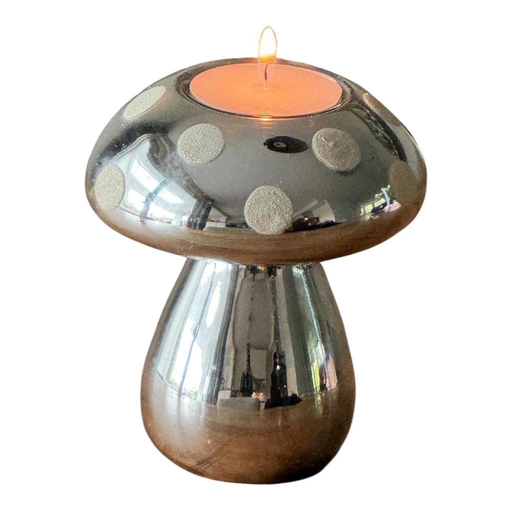Vintage Kerst Paddenstoel Waxinelicht Houder, Diversen, Kerst, Ophalen of Verzenden, Gebruikt