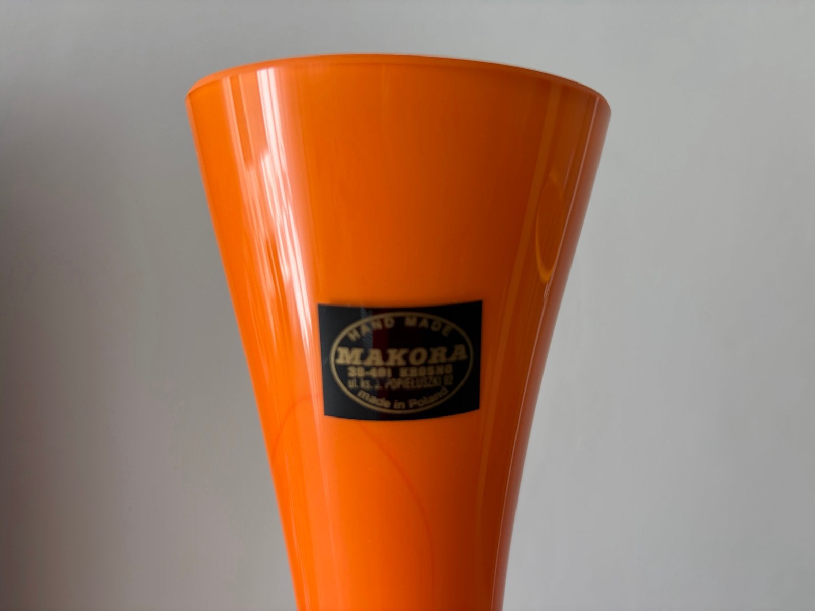 Prachtige oranje Design vaas van Makora, handgemaakt, Ophalen