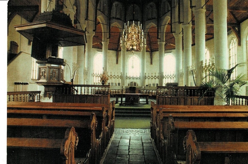 Franeker, interieur Herv. Kerk, Ophalen of Verzenden, Ongelopen, Friesland
