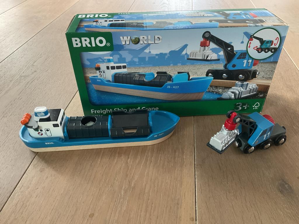 BRIO Containerschip met kraanwagen – 33534, Ophalen of Verzenden, Nieuw