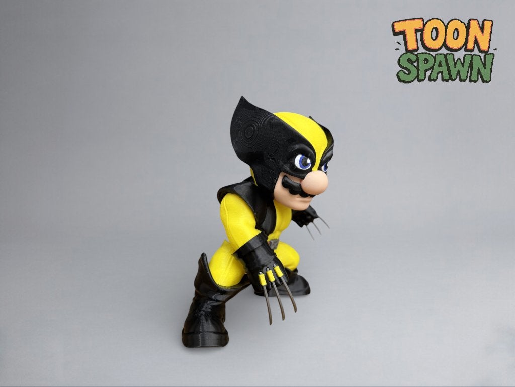Mario Wolverine – Mario x Wolverine Mash‑up – 26 cm, Ophalen of Verzenden, Nieuw, Overige typen