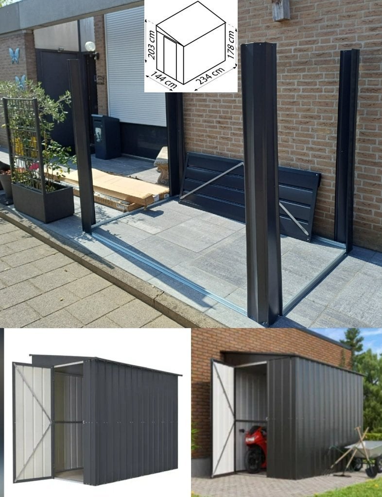 Lean To metalen tuinhuis met lessenaarsdak, Tuin en Terras, Tuinhuizen, Tuinhuis, Nieuw, Minder dan 200 cm, Zonder ramen