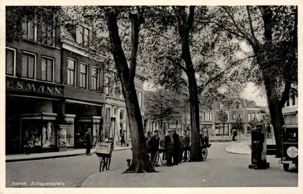 Sneek Schapenplein # 197, Verzamelen, Ansichtkaarten | Nederland, Verzenden, 1920 tot 1940, Gelopen, Friesland