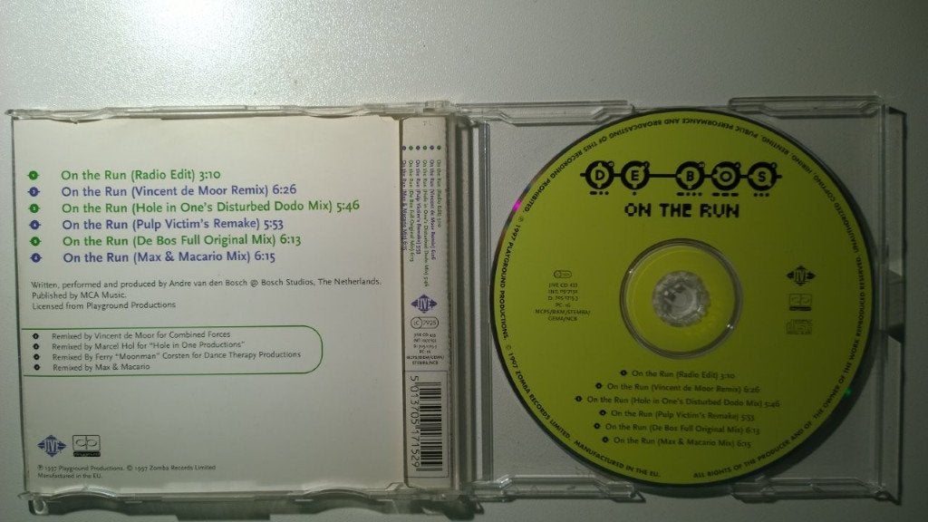 De Bos - On The Run, Ophalen of Verzenden, Zo goed als nieuw, Dance en House