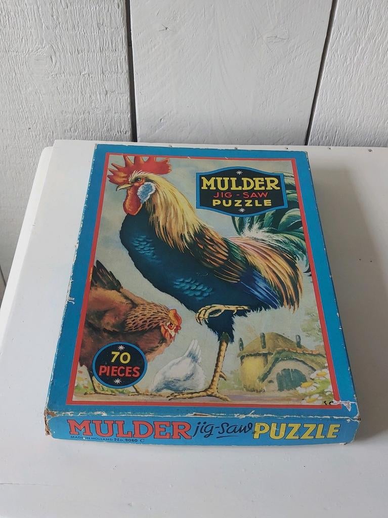 Vintage Jig Saw puzzel mulder haan cock  puzzelen, Ophalen of Verzenden, Gebruikt