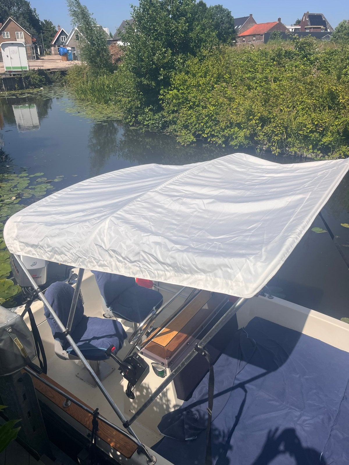 Biminitop voor boot - 183x196x137 cm wit, Ophalen, Zo goed als nieuw, Overige typen