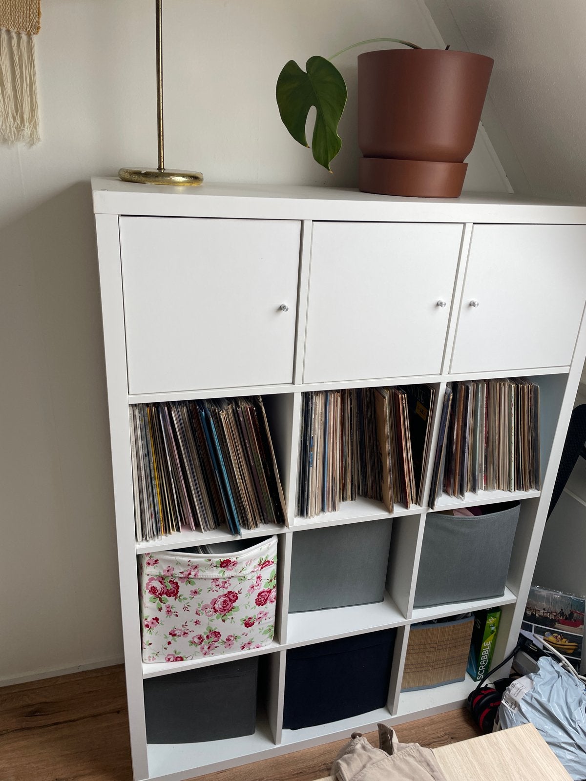 Witte Kallax kast met 12 vakken, Ophalen, Gebruikt, 50 tot 100 cm, 150 tot 200 cm