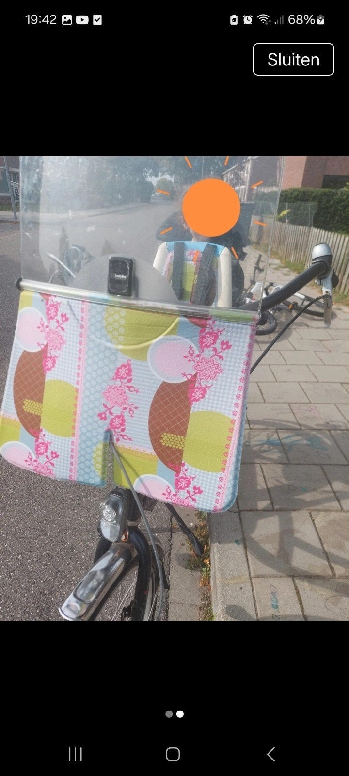 fietsstoeltje met windscherm, Ophalen of Verzenden, Gebruikt