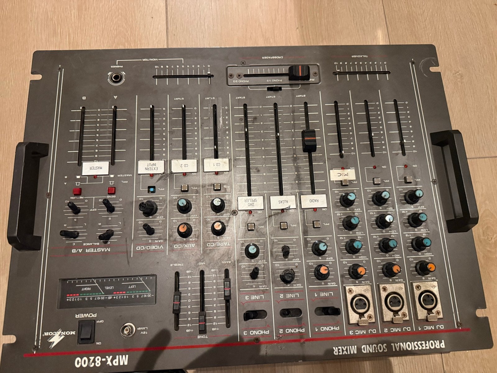 Monacor MPX-8200 Professionele Sound Mixer, Muziek en Instrumenten, Ophalen of Verzenden, Gebruikt, 10 tot 20 kanalen, Microfooningang