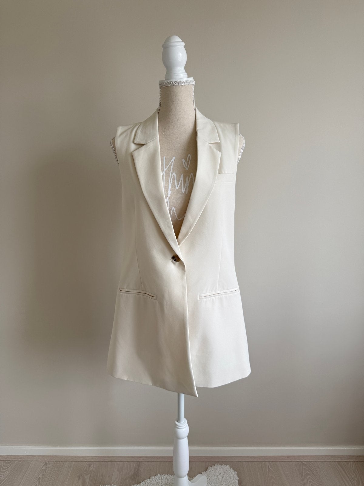 Vila Mouwloze Blazer/Vest, Kleding | Dames, Bodywarmers, Ophalen of Verzenden, Nieuw, Maat 36 (S), Beige